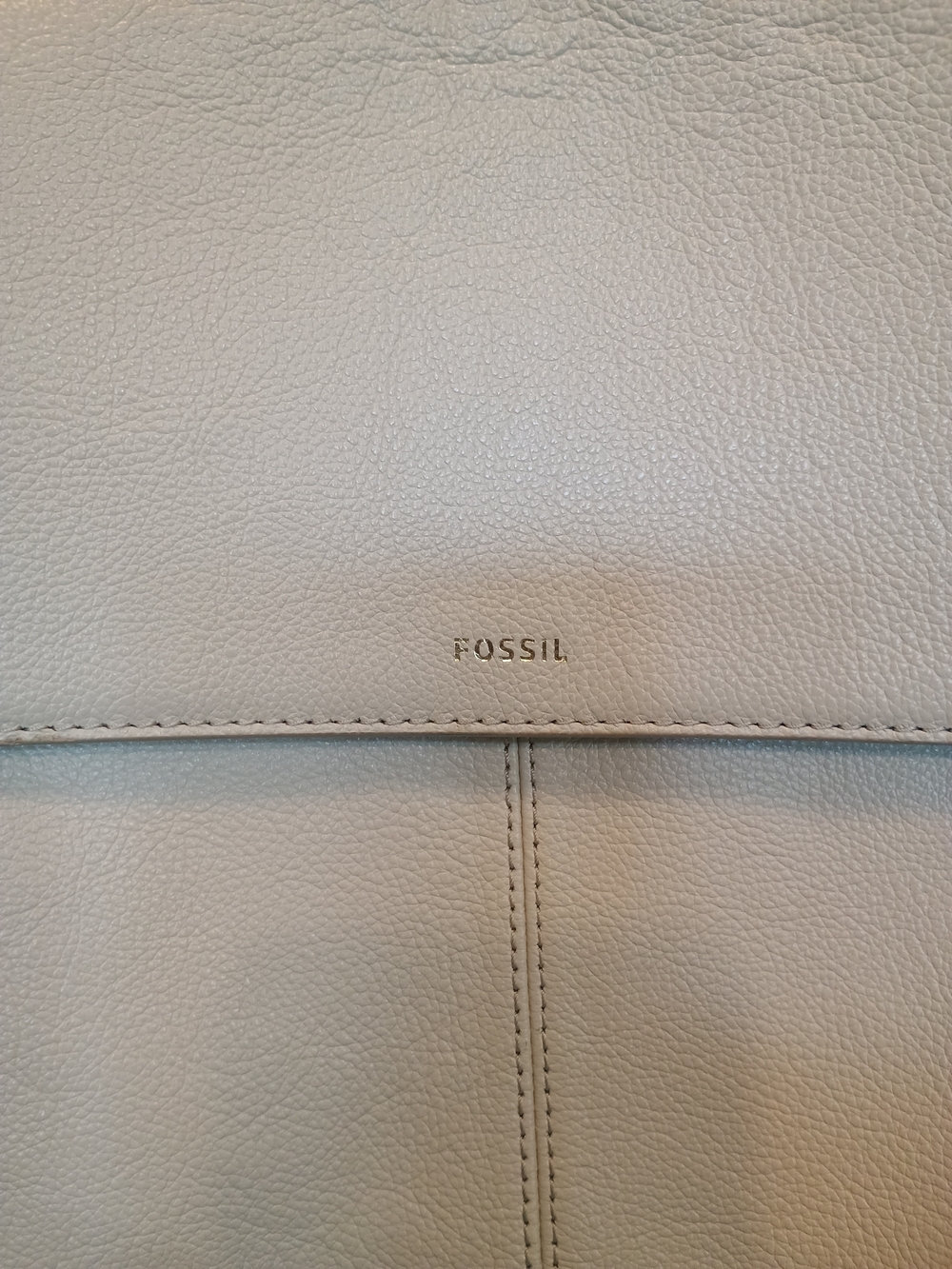 Fossil Cream Leather Backpack with Subtle Gold Logo